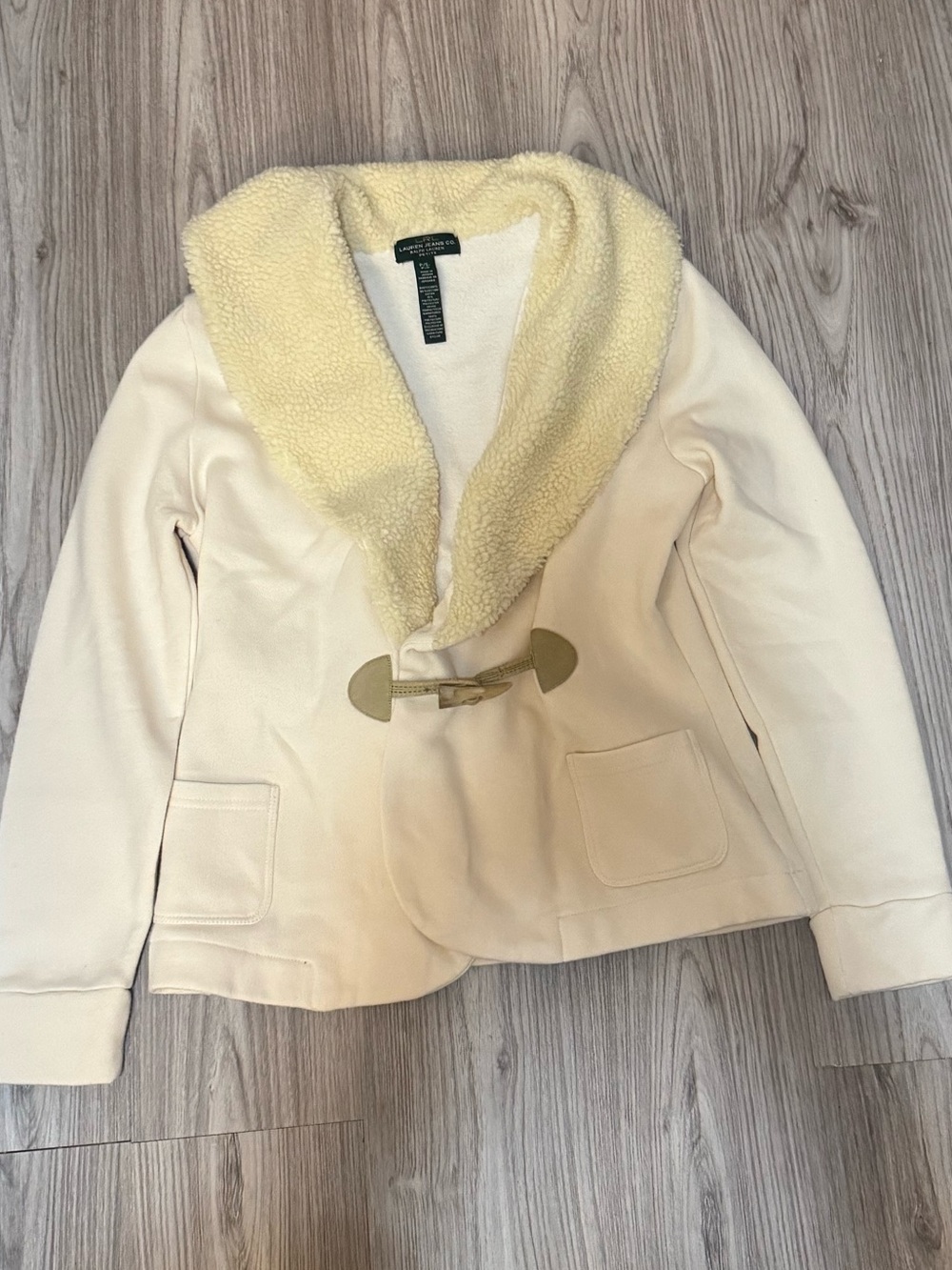 Ralph Lauren Cream Sherpa-Trim Toggle Jacket